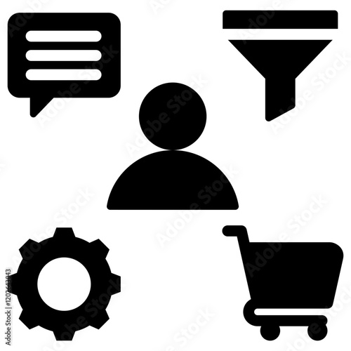 Customer Lifecycle Glyph Icon