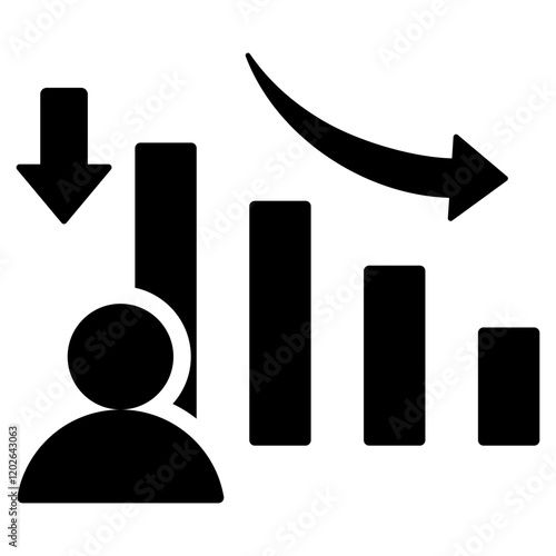 Churn Rate Glyph Icon