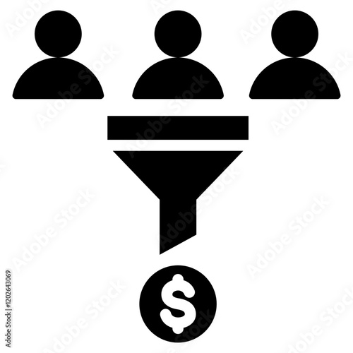 Sales Funnel Glyph Icon