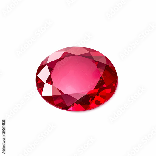 Beautiful and Brilliant Red Gemstone Displaying Intricate Facets and Stunning Clarity photo