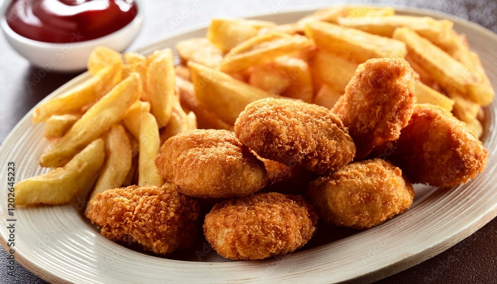 Chicken nuggets with fries Chicken nuggets with fries