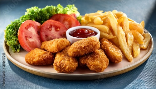 Chicken nuggets with fries