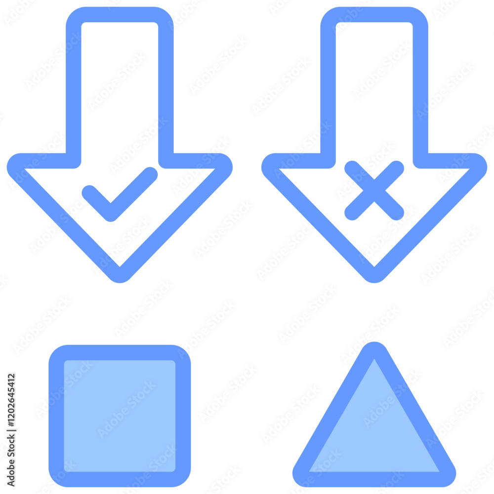 Decision Matrix Blue Icon