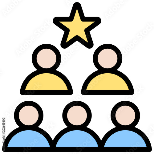 Team Building Outline Color Icon