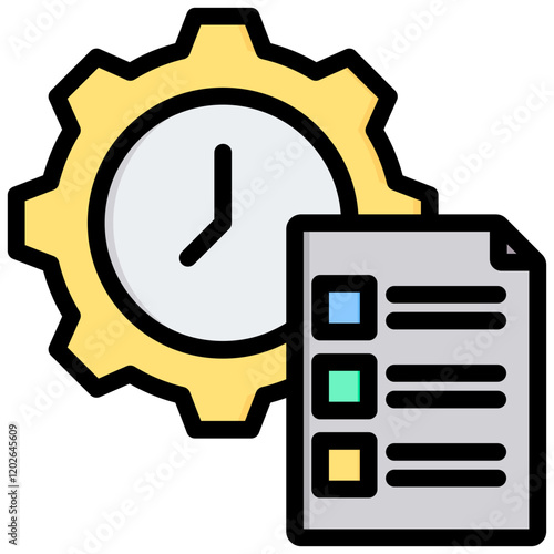 Time Management Outline Color Icon