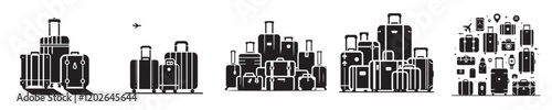 vector set of suitcase silhouettes