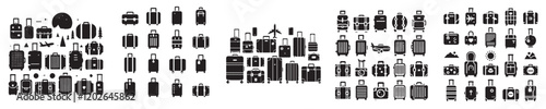 vector set of suitcase silhouettes
