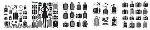 vector set of suitcase silhouettes