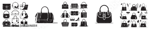 set of vector women's bags silhouettes