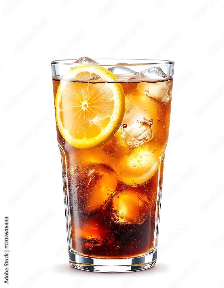 Refreshing Iced Cola with Lemon Slice - Summer Drink Photography Refreshing Iced Cola with Lemon Slice - Summer Drink Photography