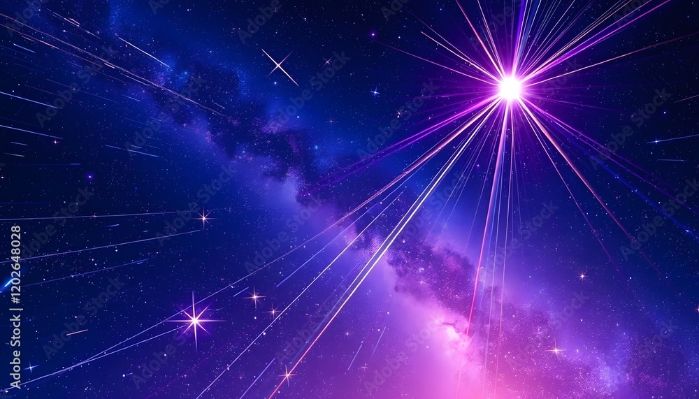Obraz premium Cosmic Rays: A Stellar Light Show
