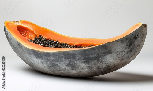 Papaya slice, studio shot, fruit photo