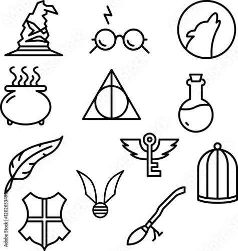 Wizard icon pack wizard school