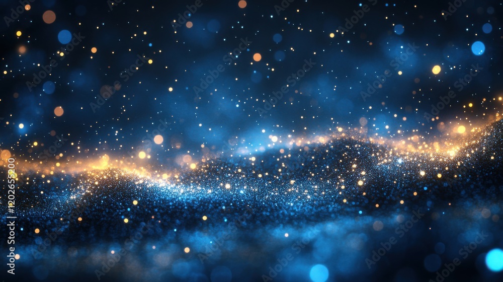 Obraz premium blue Background with Scattered Dots and Lines, Banner Template with White Space for Text. Minimalist Abstract Wallpaper with Copy Space on blue Background. Simple Modern Wallpaper.