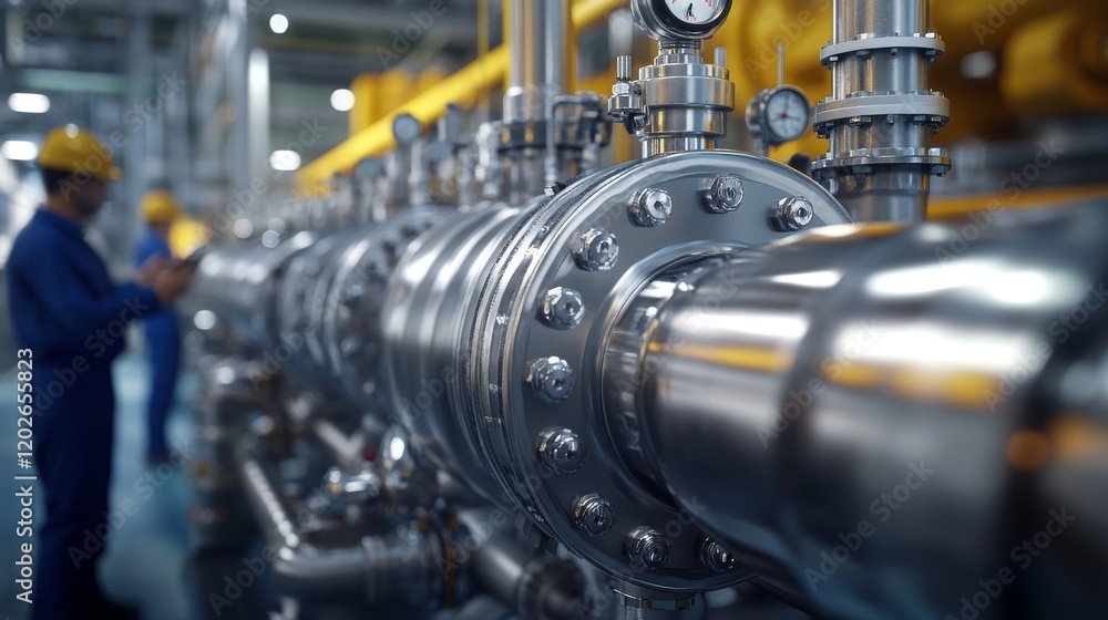 Detailed View of Heat Exchanger System in Industrial Setup Detailed View of Heat Exchanger System in Industrial Setup