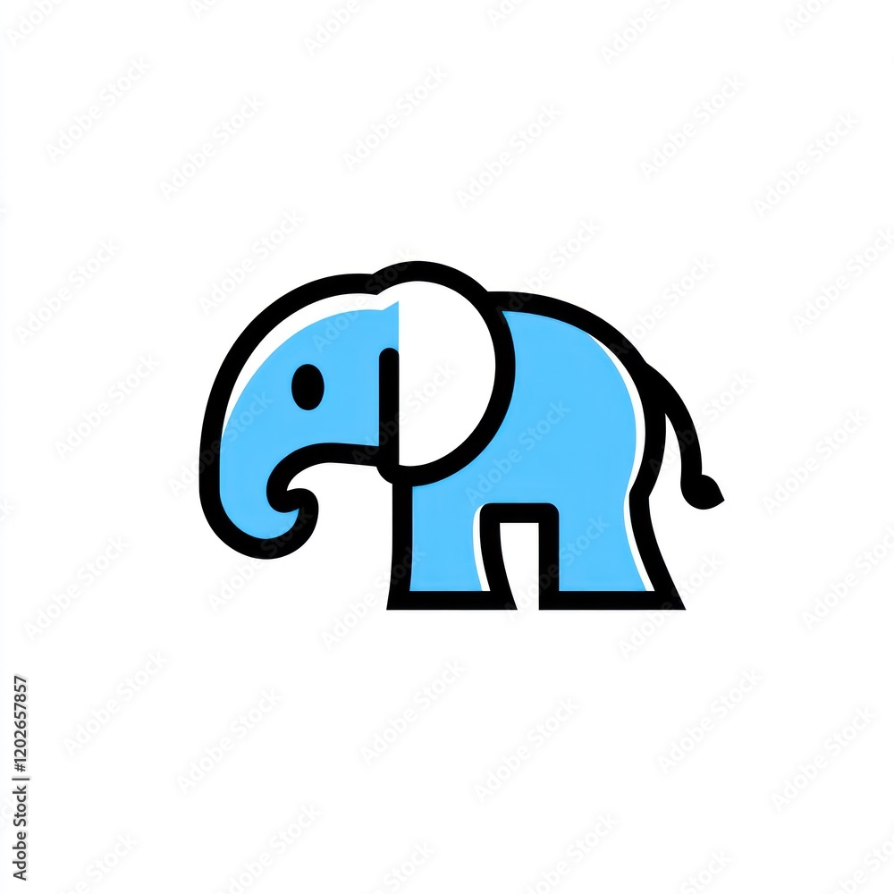 Cute blue elephant illustration, perfect for children's books or websites Cute blue elephant illustration, perfect for children's books or websites