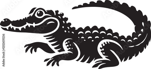 Wallpaper Mural Alligator icon silhouette vector with white background Torontodigital.ca