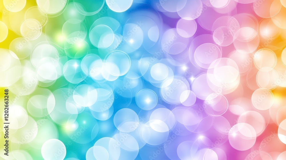 Fototapeta premium Abstract Rainbow Bokeh Background Colorful Lights Soft Focus Bright Circles Festive Design Gradient