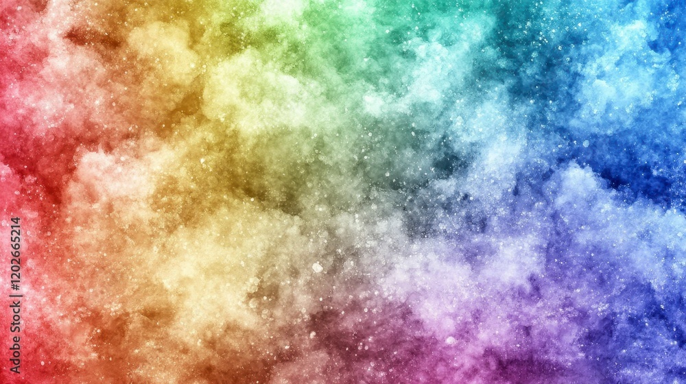 Fototapeta premium Vibrant Rainbow Galaxy Nebula Background Cosmic Watercolor Texture Colorful Space Art