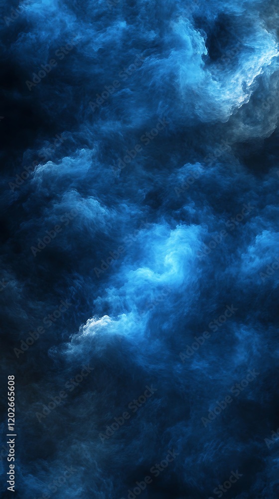 Fototapeta premium Blue smoke on black background. Abstract background