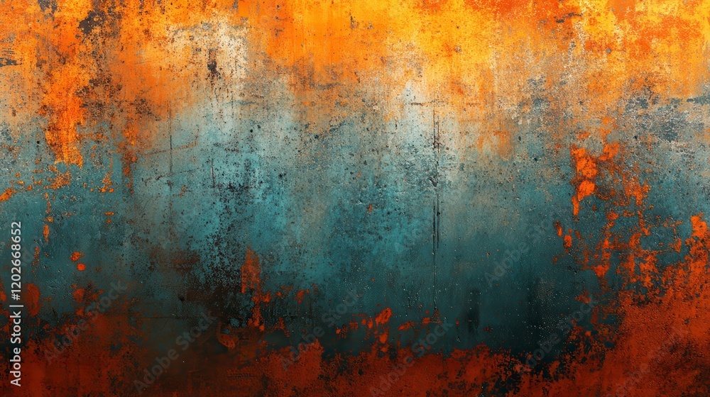 Abstract Rusty Metal Texture Grunge Orange Teal and Brown Oxidized Background Abstract Rusty Metal Texture Grunge Orange Teal and Brown Oxidized Background