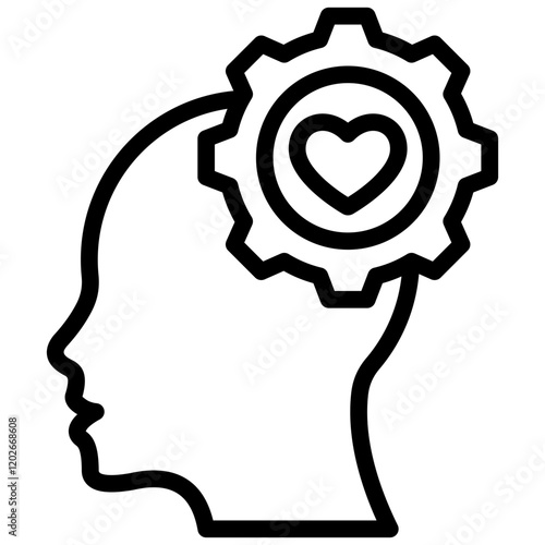 Emotional Intelligence Outline Icon
