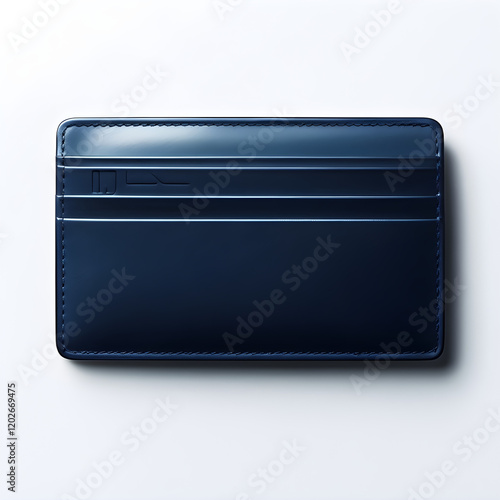 blue leather wallet mockup