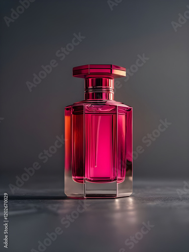 red bottle of perfume mockup