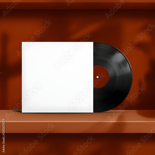 vinyl record with blank label mockup