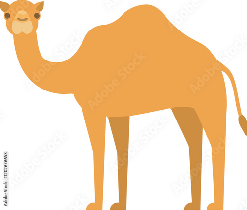 Isolated camel with a transparent background.,Camel walking gracefully, isolated on a white background, showcasing its unique features and natural elegance.

