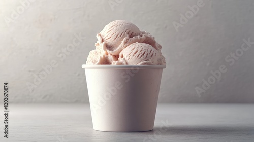 Sweet ice cream product mockup on white cup