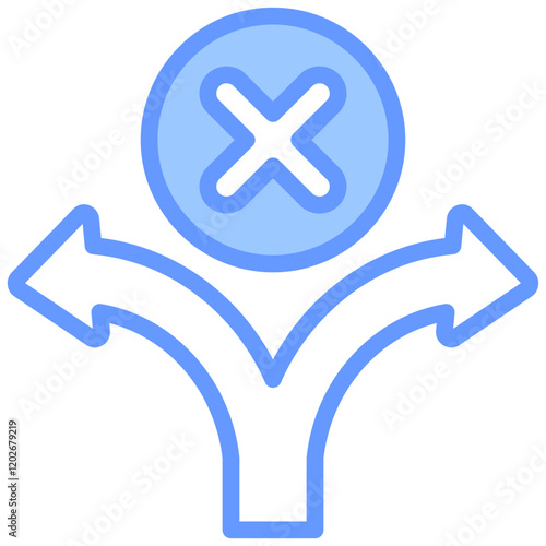 Bifurcation Blue Icon