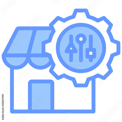 Market Fit Blue Icon