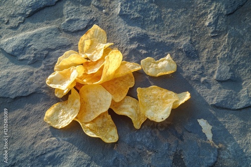 Enjoy the ultimate snack experience with crispy potato chips and a cold refreshing beer pairing. photo