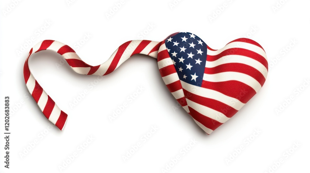 Obraz premium Heart Shape Decoration with American Flag Colors and Pattern
