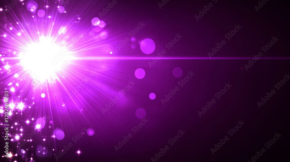 Fototapeta premium Bright purple light burst with sparkles