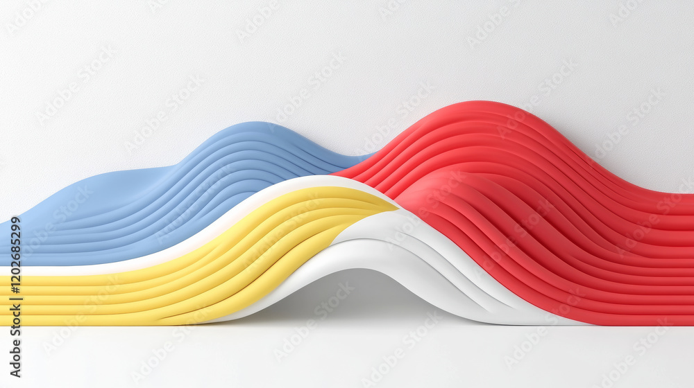 Fototapeta premium Colorful abstract waves in modern design