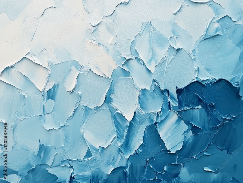 Obraz premium Abstract blue painting, textured strokes