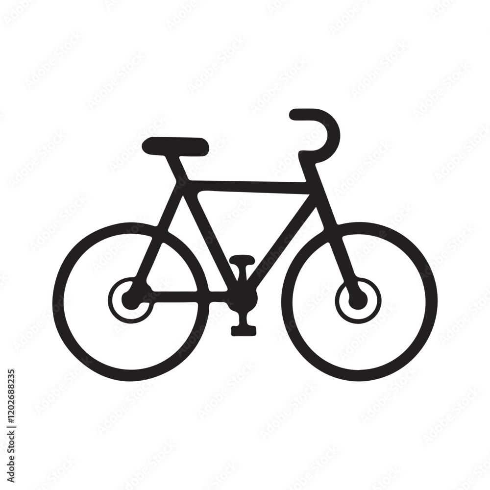 Fototapeta premium Bicycle icon vector art design on white background.