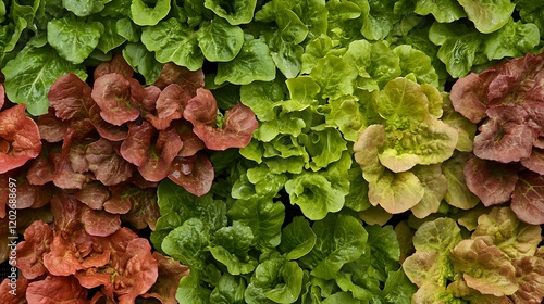 Red and green petals of hydrangea close up photo