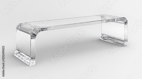 A transparent acrylic bench designed for modern interiors, combining style and functionality.
