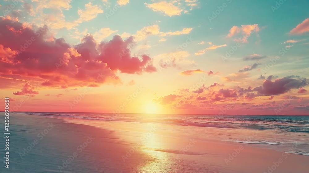 Tropical beach at sunset. Nature background Tropical beach at sunset. Nature background