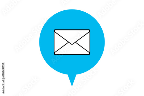 水色の吹き出しにシンプルなメールアイコン
Simple email icon in light blue speech bubble