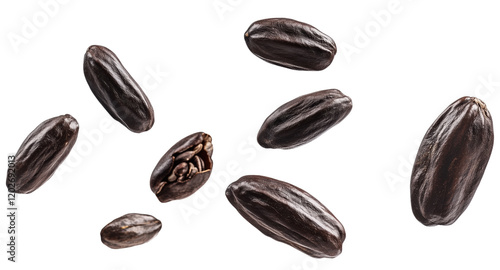 Detailed Image of Tonka Beans Isolated on Transparent Background for Culinary Designs