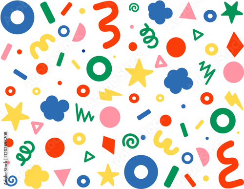 Colorful Groovy Retro Doodles Pattern