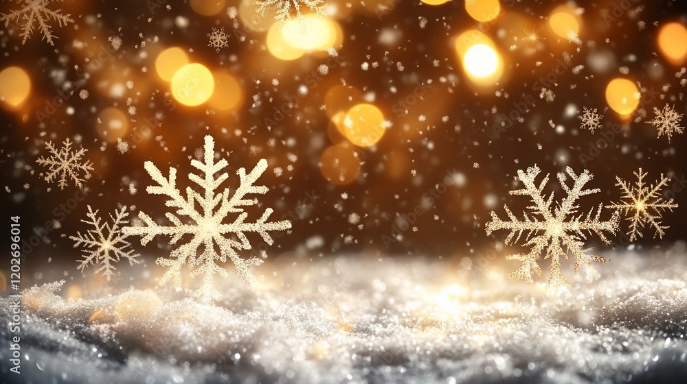 Snowy Christmas background with snowflakes Snowy Christmas background with snowflakes