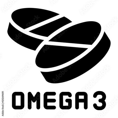 omega 3 glyph icon