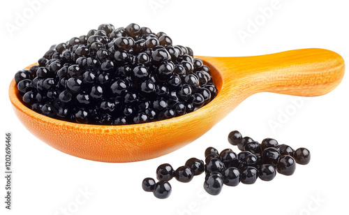 High-End Beluga Caviar Isolated on Transparent Background, Luxury Appetizer photo