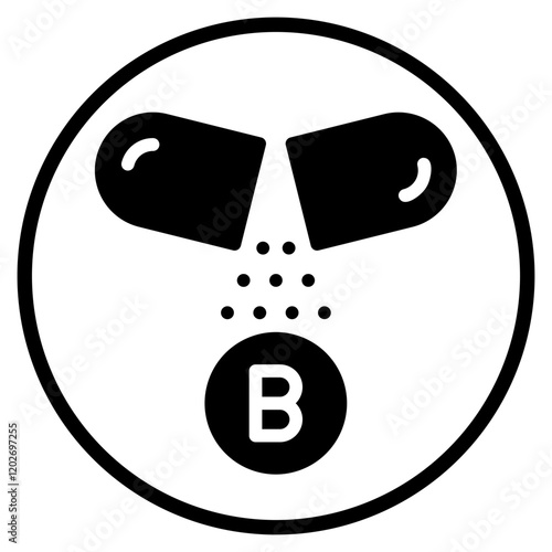 vitamin b glyph icon