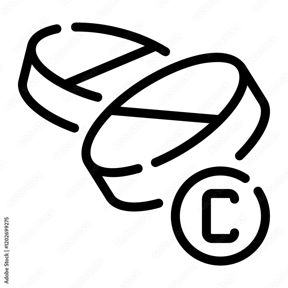 Naklejka premium vitamin c line icon